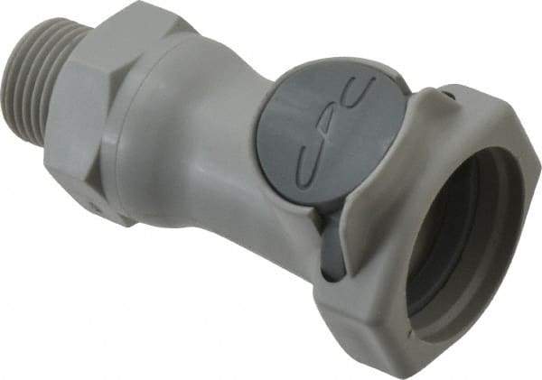 CPC Colder Products - 3/8" Nominal Flow, 3/8 NPT Thread, Female, Inline Threaded-Female Socket - 60 Max psi, 32 to 230°F, Polypropylene Coupling, EPDM O-Ring - Benchmark Tooling