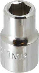 Proto - 1/2" Drive, Standard Hand Socket - 6 Points, 1-1/2" OAL, Chrome Finish - Benchmark Tooling
