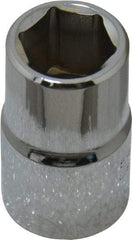Proto - 1/2" Drive, Standard Hand Socket - 6 Points, 1-1/2" OAL, Chrome Finish - Benchmark Tooling