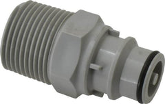 CPC Colder Products - 3/8" Nominal Flow, 3/4 NPT Thread, Male, Inline Threaded-Male Plug - 60 Max psi, 32 to 230°F, Polypropylene Coupling, EPDM O-Ring - Benchmark Tooling