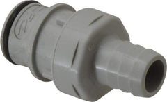 CPC Colder Products - 3/8" Nominal Flow, 1/2" ID, Male, Inline Hose Barb-Male Plug - 60 Max psi, 32 to 230°F, Polypropylene Coupling, EPDM O-Ring - Benchmark Tooling