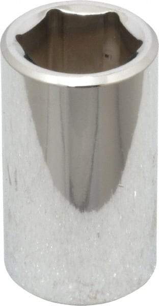 Proto - 1/2" Drive, Standard Hand Socket - 6 Points, 1-1/2" OAL, Chrome Finish - Benchmark Tooling