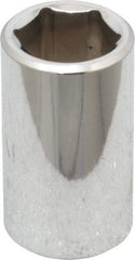 Proto - 1/2" Drive, Standard Hand Socket - 6 Points, 1-1/2" OAL, Chrome Finish - Benchmark Tooling
