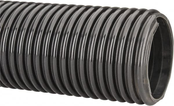 Kuriyama of America - 6" ID x 6.81" OD, 30 Max psi, 28 In. Hg, Dry Material Handling & Transfer Hose - Polyurethane, 12" Bend Radius, 100' Coil Length, Black - Benchmark Tooling