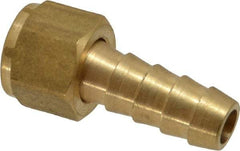 Cerro - 1/4 NPSM Thread Hose Barb x Female Swivel Ball-End Connector - 3/8" ID Hose, Brass - Benchmark Tooling