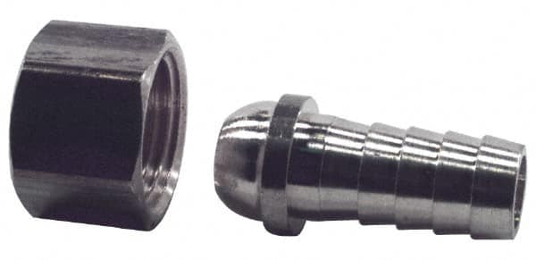 Dixon Valve & Coupling - 3/8 NPSM Thread Hose Barb x Female Swivel Ball-End Connector - 1/4" ID Hose, Brass - Benchmark Tooling