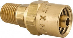 Dixon Valve & Coupling - 1/4 NPTF, Reusable Hose Male Fitting - 1/4" Hose ID x 5/8" Hose OD - Benchmark Tooling