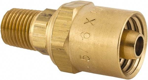 Dixon Valve & Coupling - 1/4 NPTF, Reusable Hose Male Fitting - 5/16" Hose ID x 11/16" Hose OD - Benchmark Tooling
