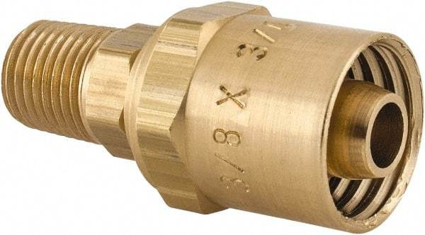 Dixon Valve & Coupling - 1/4 NPTF, Reusable Hose Male Fitting - 3/8" Hose ID x 3/4" Hose OD - Benchmark Tooling