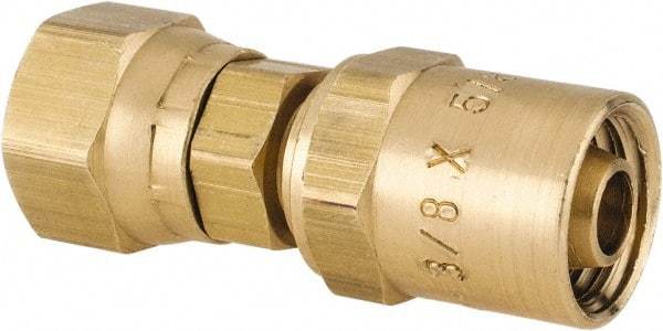 Dixon Valve & Coupling - 3/8 NPSM, Reusable Hose Female Swivel Fitting - 3/8" Hose ID x 5/8" Hose OD - Benchmark Tooling