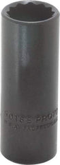 Proto - 9/16", 3/8" Drive, Deep Hand Socket - 12 Points, 2-1/8" OAL, Alloy Steel, Black Finish - Benchmark Tooling