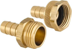 Dixon Valve & Coupling - 3/4 NH Garden Hose Fitting - Brass, Short Shank Male/Female Set Connector - Benchmark Tooling