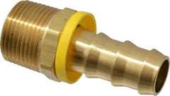 Dixon Valve & Coupling - 5/8" ID 3/4 NPTF Barbed Push On Male Connector - Brass - Benchmark Tooling