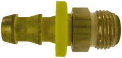 Cerro - 1/4" ID 7/16 UN Barbed Push On Male Connector - 1/4" OD, Brass - Benchmark Tooling