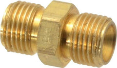 Dixon Valve & Coupling - 1/8 Male Thread, Brass Industrial Pipe Hex Nipple - MNPSM, 1,000 psi - Benchmark Tooling
