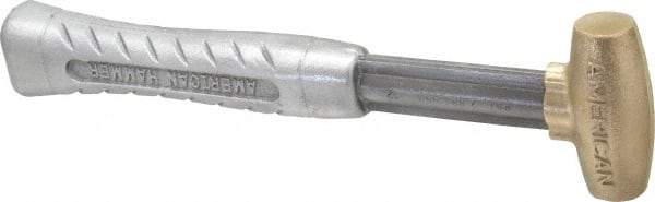 American Hammer - 1 Lb Head 1" Face Brass Head Hammer - 11-1/2" OAL, Aluminum Handle - Benchmark Tooling