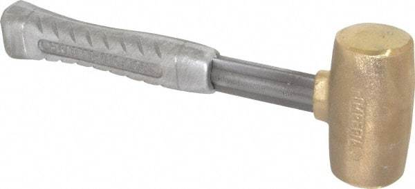 American Hammer - 4 Lb Head 1-3/4" Face Brass Head Hammer - 11-1/2" OAL, Aluminum Handle - Benchmark Tooling