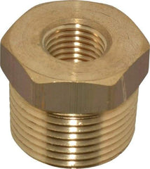 Cerro - 3/4 Male Thread x 1/4 Female Thread, Brass Industrial Pipe Hex Bushing - MNPTF x FNPTF, 1,200 psi - Benchmark Tooling