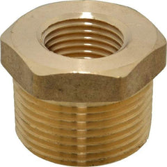 Cerro - 1 Male Thread x 1/2 Female Thread, Brass Industrial Pipe Hex Bushing - MNPTF x FNPTF, 1,200 psi - Benchmark Tooling