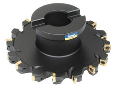 Iscar - Shell Mount B Connection, 1/2" Cutting Width, 1.68" Depth of Cut, 6" Cutter Diam, 1-1/2" Hole Diam, 16 Tooth Indexable Slotting Cutter - FDN Toolholder, X/QPMT 100408PDTN Insert - Benchmark Tooling
