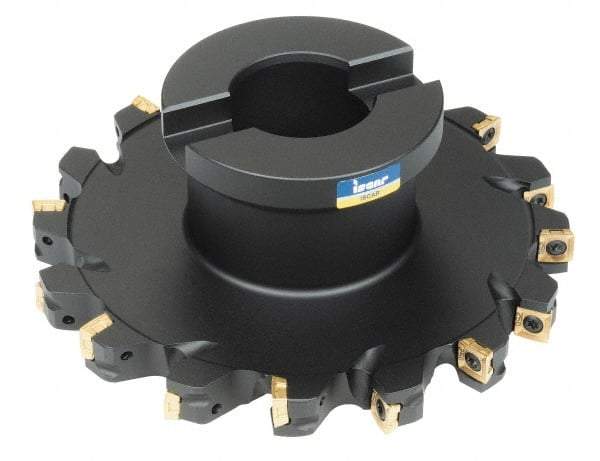 Iscar - Shell Mount B Connection, 0.62" Cutting Width, 1.42" Depth of Cut, 5" Cutter Diam, 1-1/4" Hole Diam, 14 Tooth Indexable Slotting Cutter - FDN Toolholder, X/QPMT 100408PDTN Insert - Benchmark Tooling