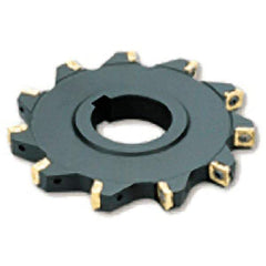 Iscar - Arbor Hole Connection, 0.37" Cutting Width, 1-1/8" Depth of Cut, 4" Cutter Diam, 1-3/4" Hole Diam, 9 Tooth Indexable Slotting Cutter - SSB Toolholder, QPMT 100408PDTN Insert - Benchmark Tooling