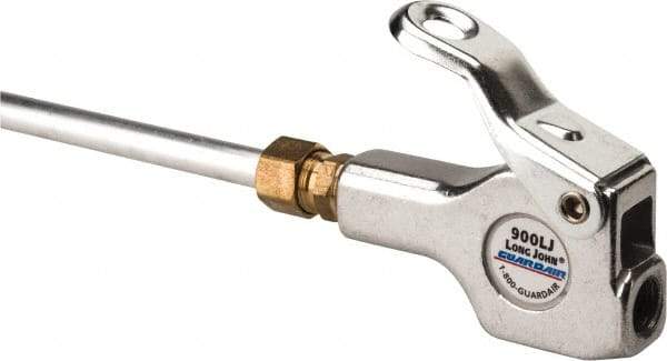 Guardair - 120 Max psi Safety Extension Tube Thumb Lever Blow Gun - 1/4 NPT, 60" Tube Length, Aluminum - Benchmark Tooling