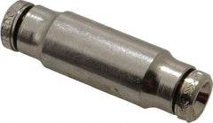 Norgren - 5/32" Outside Diam, Nickel Plated Brass Push-to-Connect Tube Union - 260 Max psi, Tube to Tube Connection - Benchmark Tooling
