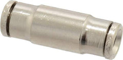 Norgren - 1/4" Outside Diam, Nickel Plated Brass Push-to-Connect Tube Union - 260 Max psi, Tube to Tube Connection - Benchmark Tooling