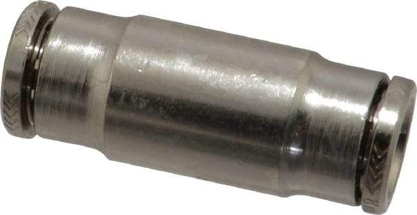 Norgren - 5/16" Outside Diam, Nickel Plated Brass Push-to-Connect Tube Union - 260 Max psi, Tube to Tube Connection - Benchmark Tooling