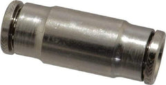 Norgren - 5/16" Outside Diam, Nickel Plated Brass Push-to-Connect Tube Union - 260 Max psi, Tube to Tube Connection - Benchmark Tooling