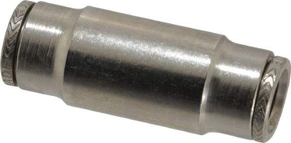 Norgren - 3/8" Outside Diam, Nickel Plated Brass Push-to-Connect Tube Union - 260 Max psi, Tube to Tube Connection - Benchmark Tooling