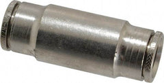 Norgren - 1/2" Outside Diam, Nickel Plated Brass Push-to-Connect Tube Union - 260 Max psi, Tube to Tube Connection - Benchmark Tooling
