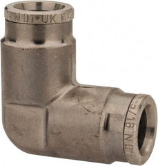 Norgren - 5/16" Outside Diam, Nickel Plated Brass Push-to-Connect Tube Union Elbow - 260 Max psi, Tube to Tube Connection - Benchmark Tooling