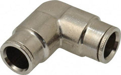 Norgren - 1/2" Outside Diam, Nickel Plated Brass Push-to-Connect Tube Union Elbow - 260 Max psi, Tube to Tube Connection - Benchmark Tooling