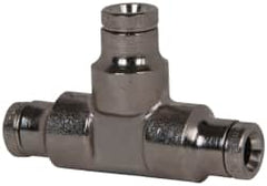 Norgren - 5/32" Outside Diam, Nickel Plated Brass Push-to-Connect Tube Union Tee - 260 Max psi, Tube to Tube Connection - Benchmark Tooling
