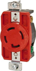 Cooper Wiring Devices - 250 VAC, 30 Amp, L15-30R NEMA, Isolated Ground Receptacle - 3 Poles, 4 Wire, Female End, Orange - Benchmark Tooling