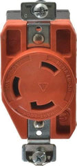 Cooper Wiring Devices - 250 VAC, 30 Amp, L6-30R NEMA, Isolated Ground Receptacle - 2 Poles, 3 Wire, Female End, Orange - Benchmark Tooling