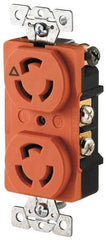 Cooper Wiring Devices - 125 VAC, 15 Amp, L5-15R NEMA, Isolated Ground Receptacle - 2 Poles, 3 Wire, Female End, Orange - Benchmark Tooling