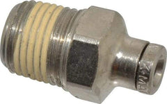 Norgren - 1/8 NPTF, Nickel Plated Brass Push-to-Connect Tube Male Connector - 260 Max psi, Tube to Male NPT Connection - Benchmark Tooling