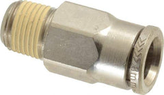Norgren - 5/16" Tube OD, 1/8 NPTF Nickel Plated Brass Push-to-Connect Tube Male Connector - Tube to Male NPT Connection, 260 Max psi - Benchmark Tooling