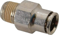 Norgren - 3/8 NPTF, Nickel Plated Brass Push-to-Connect Tube Male Connector - 260 Max psi, Tube to Male NPT Connection - Benchmark Tooling