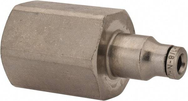 Norgren - 1/4 NPTF, Nickel Plated Brass Push-to-Connect Tube Female Connector - 260 Max psi, Tube to Male NPT Connection - Benchmark Tooling