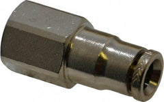 Norgren - 1/8 NPTF, Nickel Plated Brass Push-to-Connect Tube Female Connector - 260 Max psi, Tube to Male NPT Connection - Benchmark Tooling