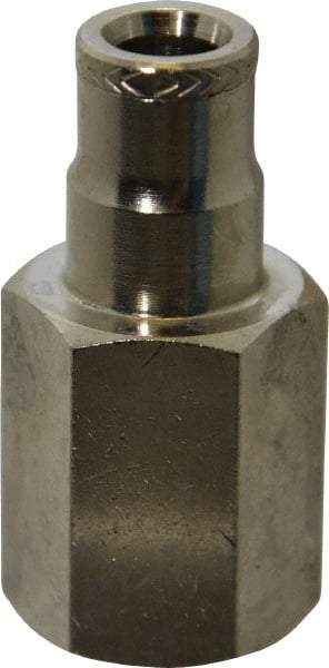 Norgren - 1/4 NPTF, Nickel Plated Brass Push-to-Connect Tube Female Connector - 260 Max psi, Tube to Male NPT Connection - Benchmark Tooling
