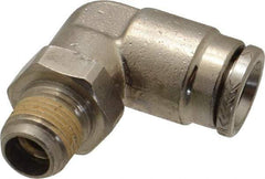 Norgren - 1/8 NPTF, Nickel Plated Brass Push-to-Connect Tube Male Swivel Elbow - 260 Max psi, Tube to Male NPT Connection - Benchmark Tooling