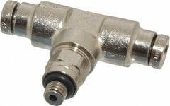 Norgren - 10-32 UNF, Nickel Plated Brass Push-to-Connect Tube Male Swivel Branch Tee - 260 Max psi, Tube to Male UNF Connection - Benchmark Tooling