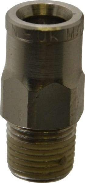 Norgren - 1/4" Outside Diam, 1/8 BSPT, Nickel Plated Brass Push-to-Connect Tube Male Connector - 260 Max psi, Tube to Male Connection - Benchmark Tooling