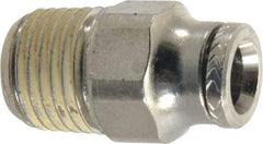 Norgren - 1/4" Outside Diam, 1/4 BSPT, Nickel Plated Brass Push-to-Connect Tube Male Connector - 260 Max psi, Tube to Male Connection - Benchmark Tooling