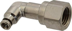 Norgren - 5/32" Outside Diam, 1/4 NPTF, Nickel Plated Brass Push-to-Connect Tube Female Swivel Elbow - 260 Max psi, Tube to Female NPT Connection - Benchmark Tooling